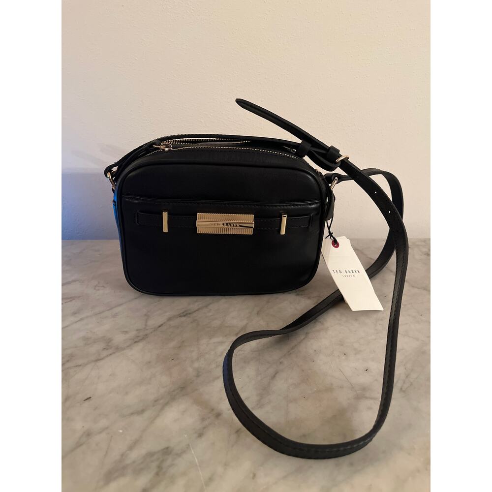 Ted Baker London Black Crossbody Purse with Gold Accents